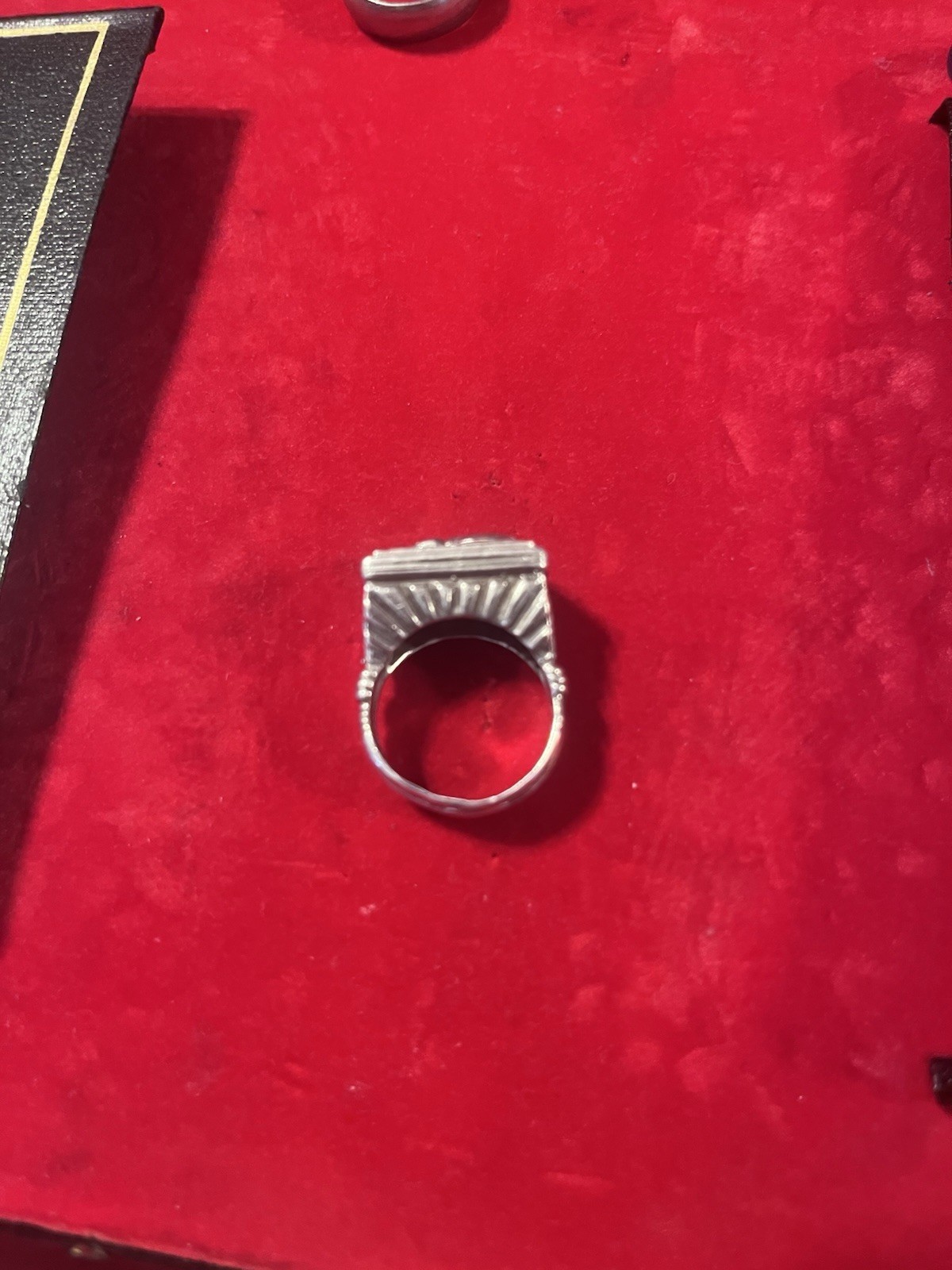 Vintage Rectangular Silver Signet Ring Egyptian  … - image 3