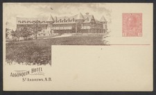Canada CPR 65C Algonquin Hotel View Card 2c Red Admiral Unused Freight Advice