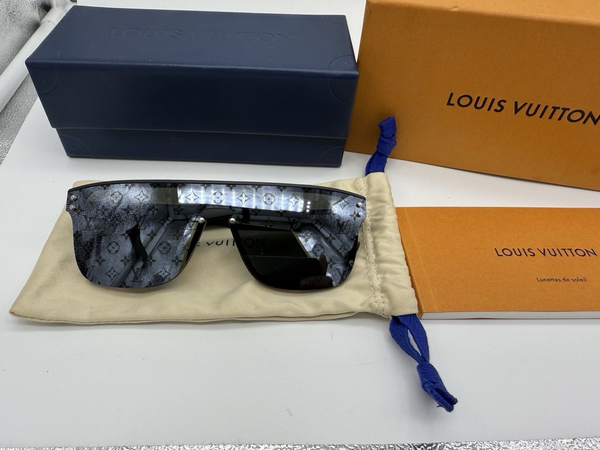 New Louis Vuitton Men LV Waimea Sunglasses Black Monogram Logo