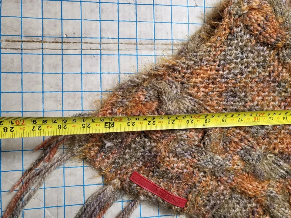 Prada Poncho Shawl Sweater Mohair Knit Pullover Orange Brown Italy  - Image 2 of 4