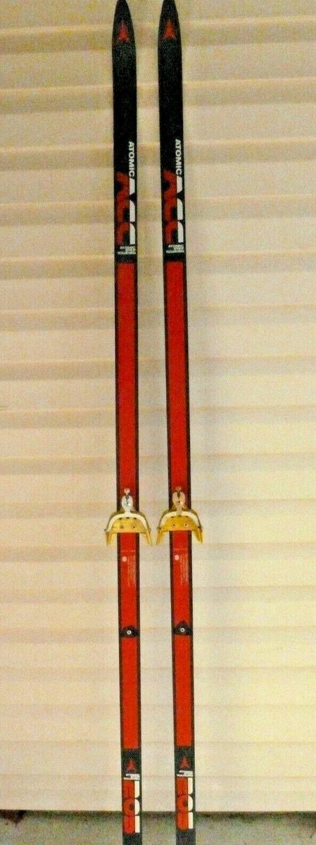Vintage ACC Atomic Step Touring Cross Country Snow Skis w/ Skilom