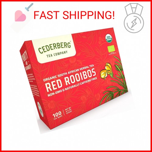 Red Rooibos Tea 100 Teabags USDA Organic - Naturally Caffeine Free - Cederberg T