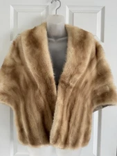 Vintage Oleg Cassini Mink Fur Stole Autumn Haze/ Blonde Color Mink One Size