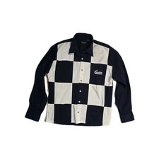 Vintage Men s Button Up Shirt Guess Classics Checkered-Print Navy Blue M