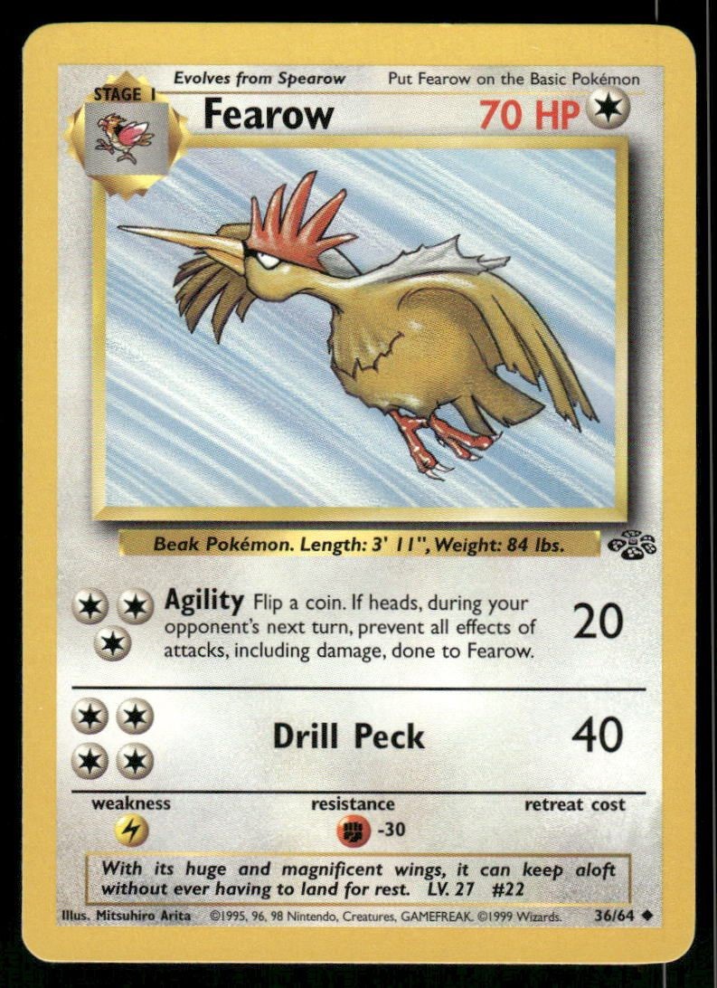 Fearow 36/64 Uncommon Unlimited Jungle NM