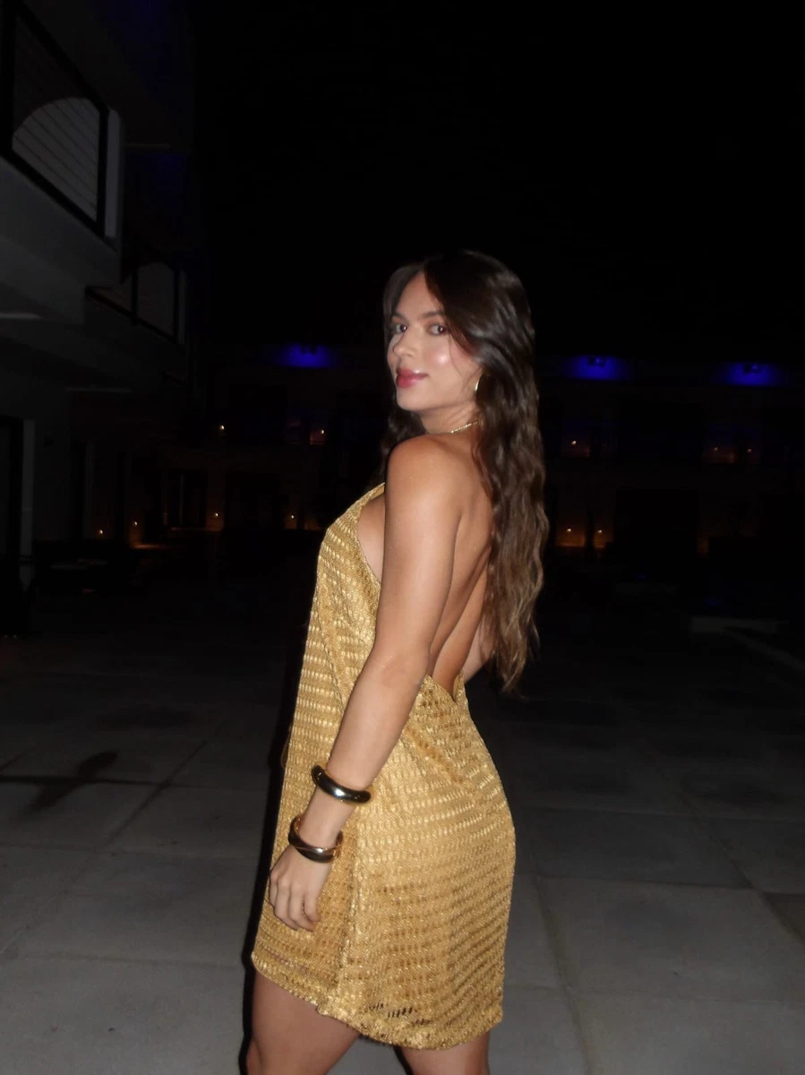 Halter Gold Dresses for Women for sale | eBay