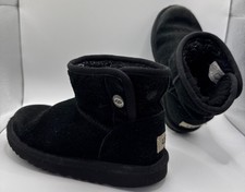 UGG Boots Jona Boot Black Suede Kids Size 1 Slip On Casual 1118890K