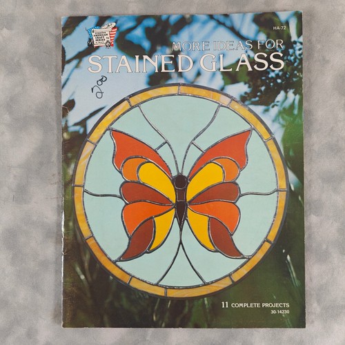 1978 More Ideas for Stained Glass HA-72 Hazel Pearson Pattern Book w/Sheet 11Pro