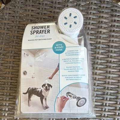 Well & Good 3-Way Pet Shower Sprayer for Dogs w/ 8-Foot Hose, Connector