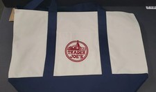 Trader Joe's Reusable Canvas Eco Tote Bag Heavy Duty Bag Blue White Brand NEW   