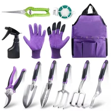 11-Piece Aluminum Alloy Steel Hand Tool Starter Kit Outdoor Heavy-Duty Garden To