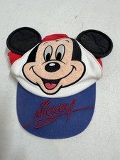 DISNEY PARKS Red Blue Mickey Mouse Ear Baseball Cap Hat Kids OS  CB
