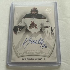 KAREL VEJMELKA 2021-22 UD SP Authentic Autographed Future Watch /999 ROOKIE AUTO