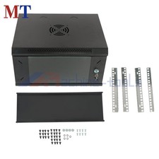 6U Wall Mount IT Server Network Enclosure Cabinet 15.5" Deep Locking Glass
