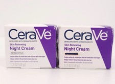 Lot of 2 CeraVe Skin Renewing Night Cream Peptide Complex Hyaluronic Acid 1.7 oz