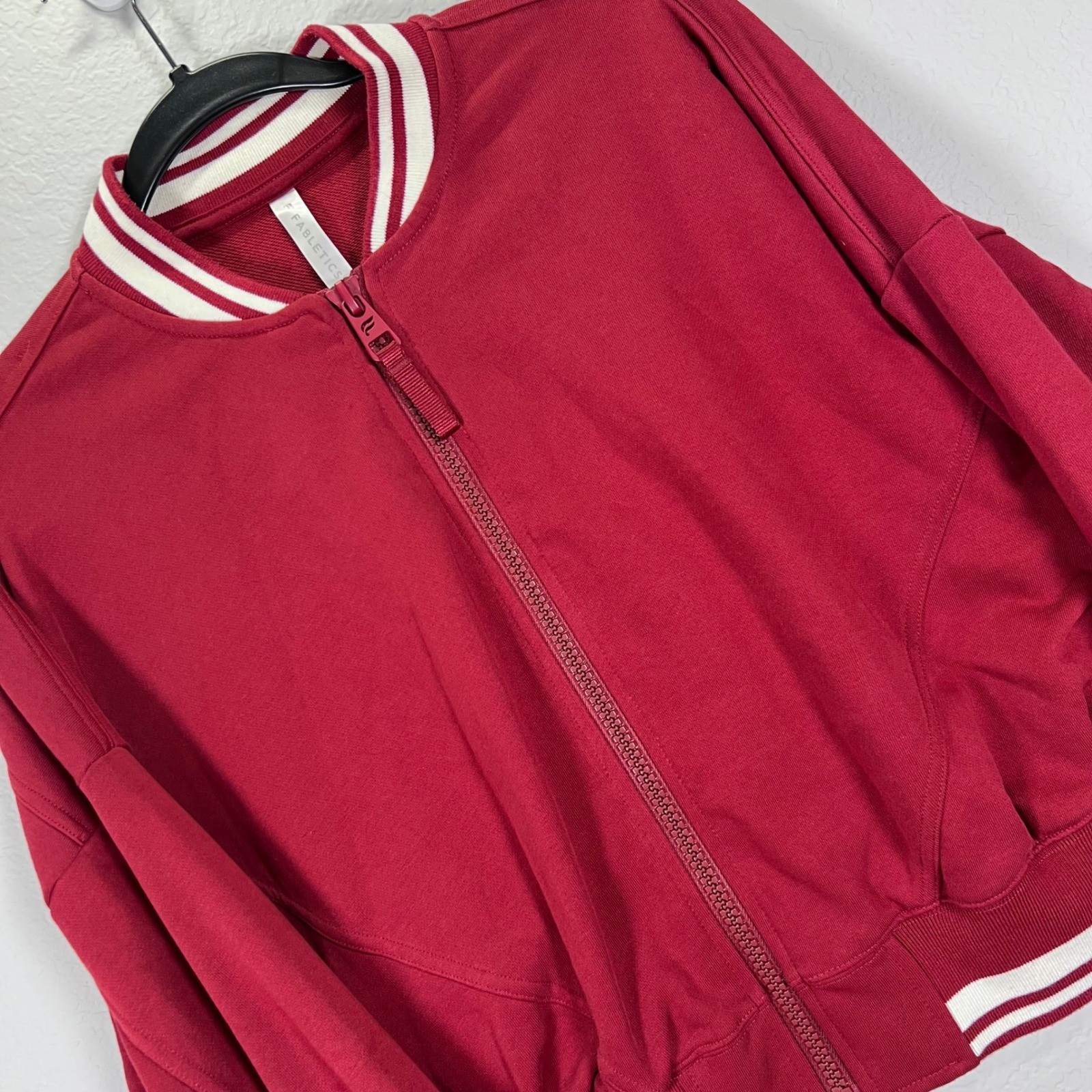 Fabletics Bomber Jacket Womens Medium Maroon Athl… - image 1