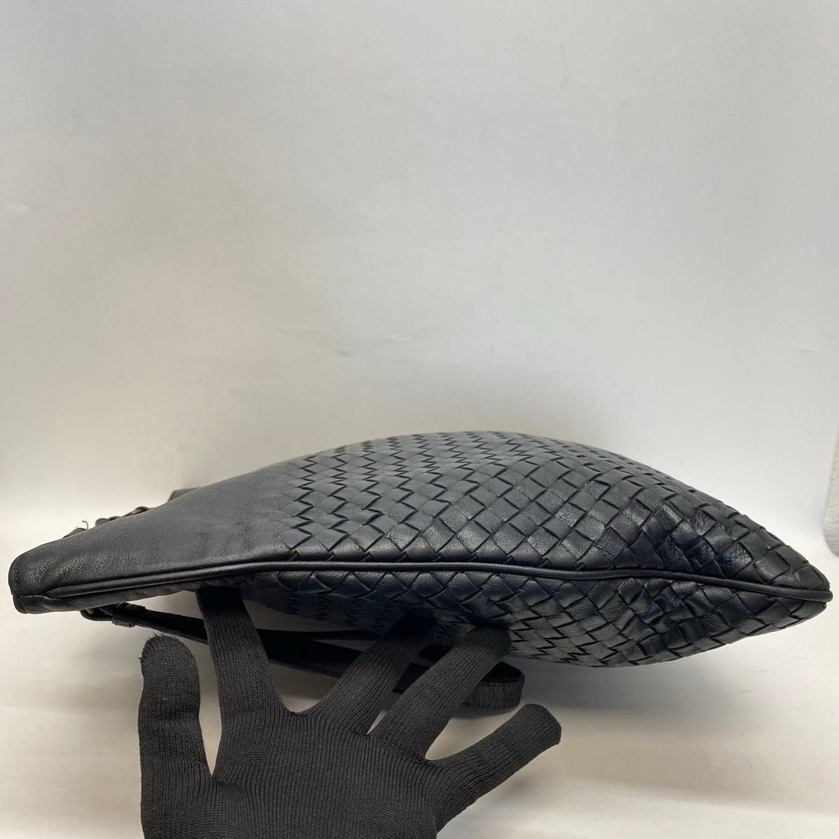 Bottega Veneta Intrecciato Tote Bag Black Leather Used thumbnail 7