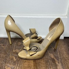 Valentino Garavani D’Orsay Couture Nude Patent Leather Bow Peep Toe Heels 7