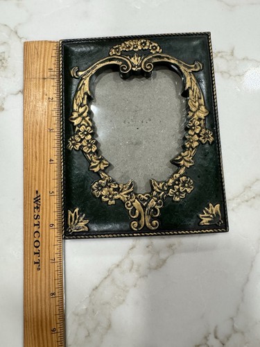 Vintage Victorian Style Mini Hunter Green Ornate Picture Frame - Picture 3 of 4