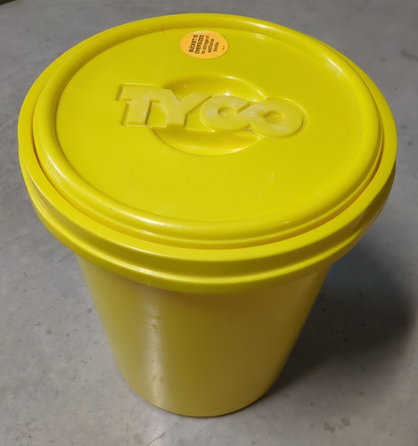 Vintage Tyco Building Blocks / Bricks Storage Container Bucket Yellow