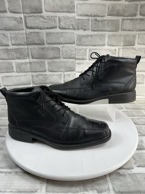Ecco Gore-Tex Leather Chukka Ankle Boots Lace Up Black Men's EU 45 US 11/11.5