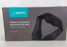 Naipo MGS-150DC Black Shiatsu 3D Rotating Massager With Heat For Neck & Shoulder