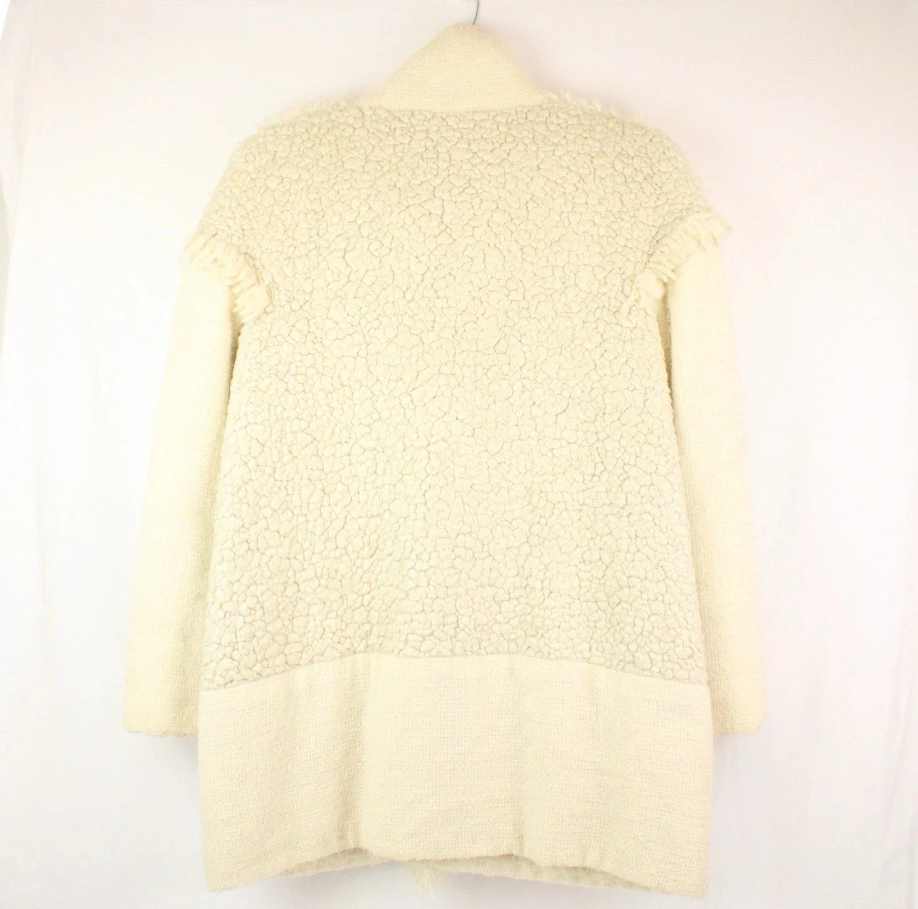 Cappotto CHANEL panna tweed e finto shearling full zip FR 36