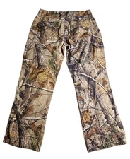 Game Winner Realtree AP Brown Camo Cargo Pants Women L Adj Waist Gorpcore 