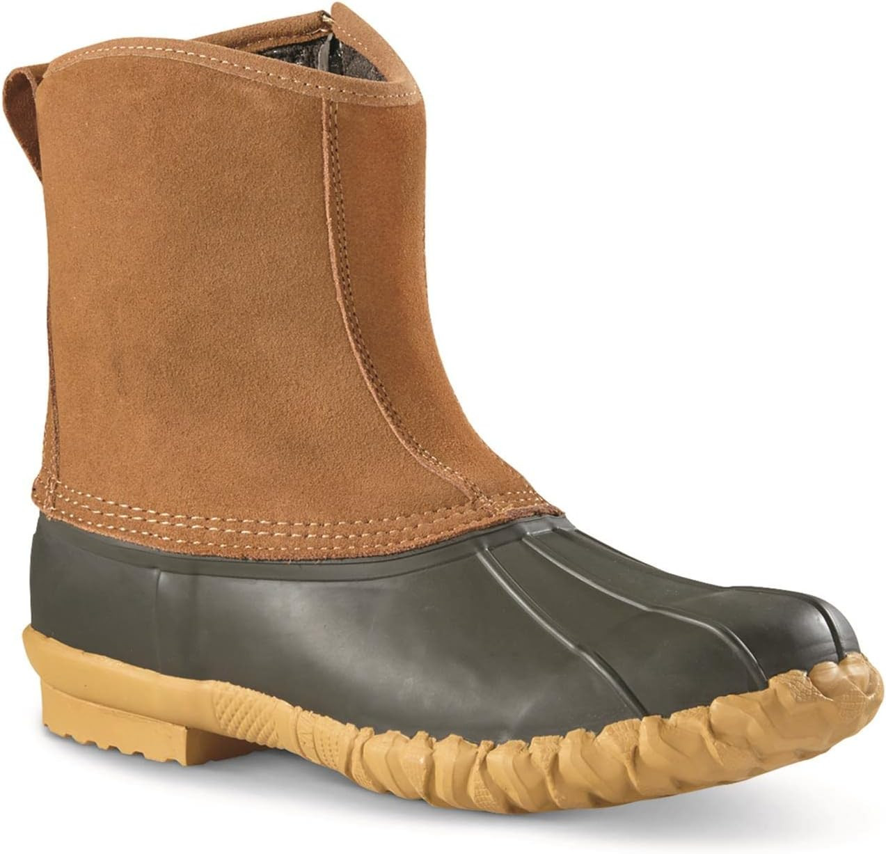 S Side Zip Insulated Leather Duck Boots Winter Boots Waterpr