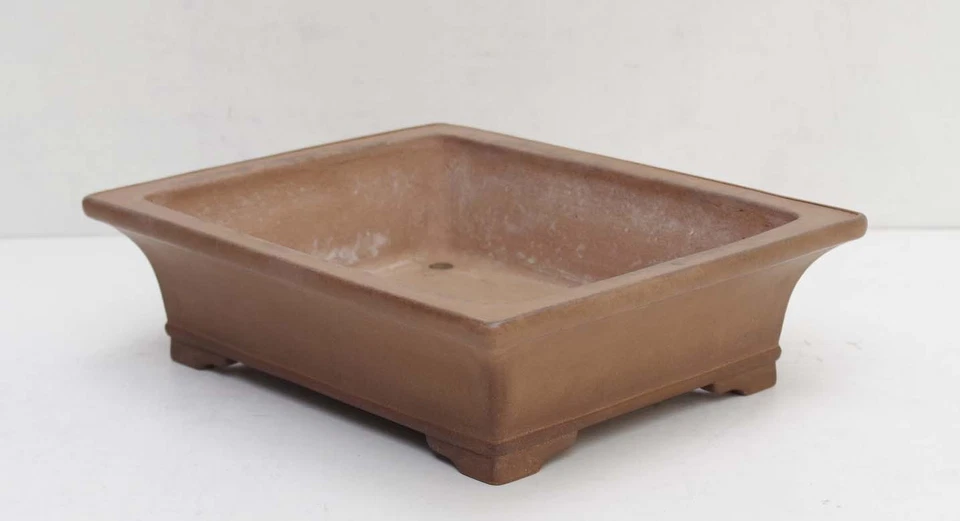 Bonsai Pot Tokoname Yamaaki Unglazed Rectangular Width 14.5 in. (36.9 cm) Japan - Image 3 of 4