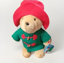 Plush Paddington Bear 16" Red Hat Green Coat Board Book Kids Gifts Sears