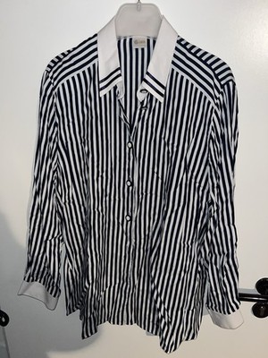 C&A Damen Bluse Hemd Größe 44 Your Sixth Sense Schwarz/Weiß Gestreift Oberteil