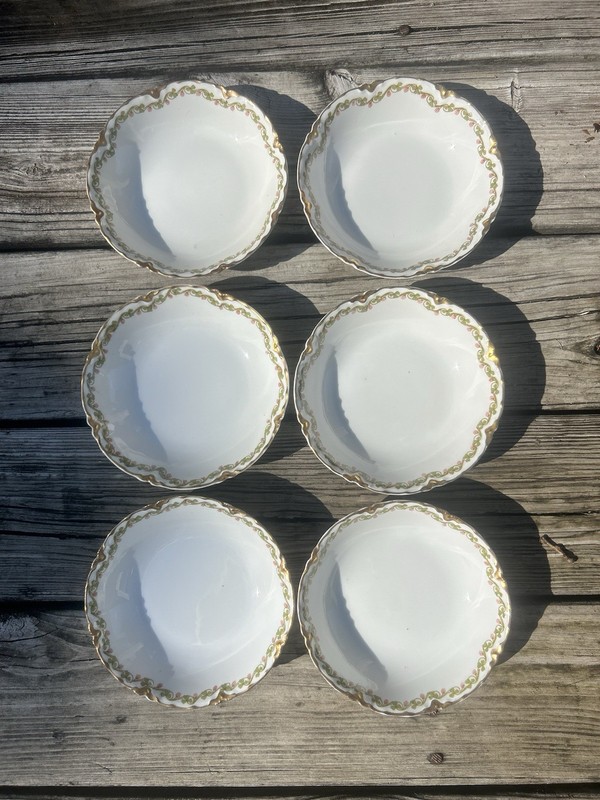 Haviland Limoges Schleiger 98 Clover Leaf Porcelain Bowls 6 Inch Set Of 6