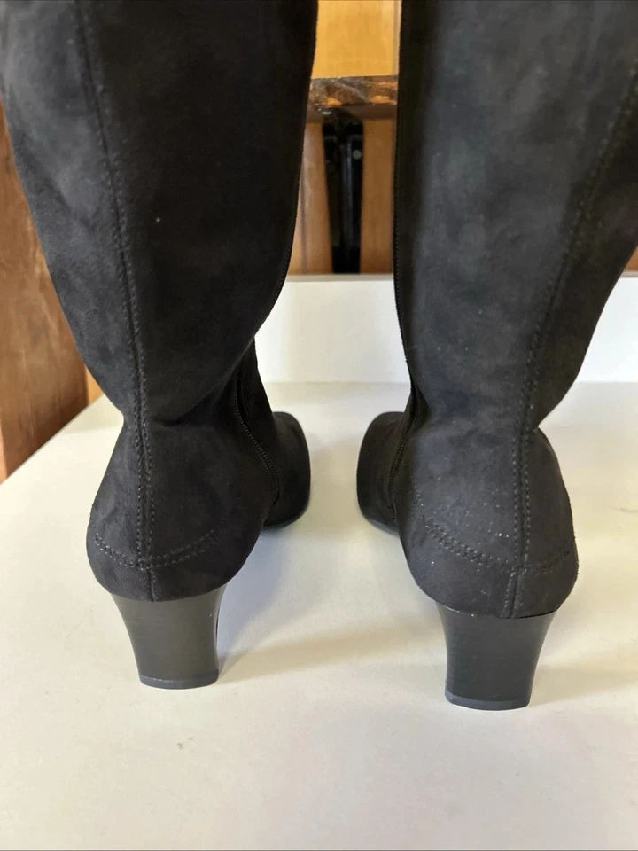 Botas Worthington para mujer Valto imitación gamuza negras tacón alto por encima de la rodilla talla 7 Foto 4 de 4