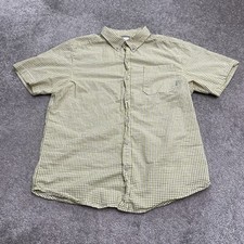 Columbia Rapid Rivers Casual Button Down Shirt Mens Medium Yellow Plaid Outdoor