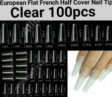 Half Cover Flat French Artificial Fake False Nail Tips 100/500/1000 Pcs - Jargod