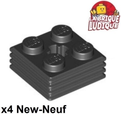 Lego 4x Stein Brick modifiziert 2x2 x2/3 Ribbed Gitter Nut schwarz/black 71752