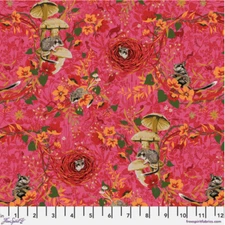 Free Spirit Odile Bailloeul Land Art 2 Masked Bandits Rose Fabric by The Yard