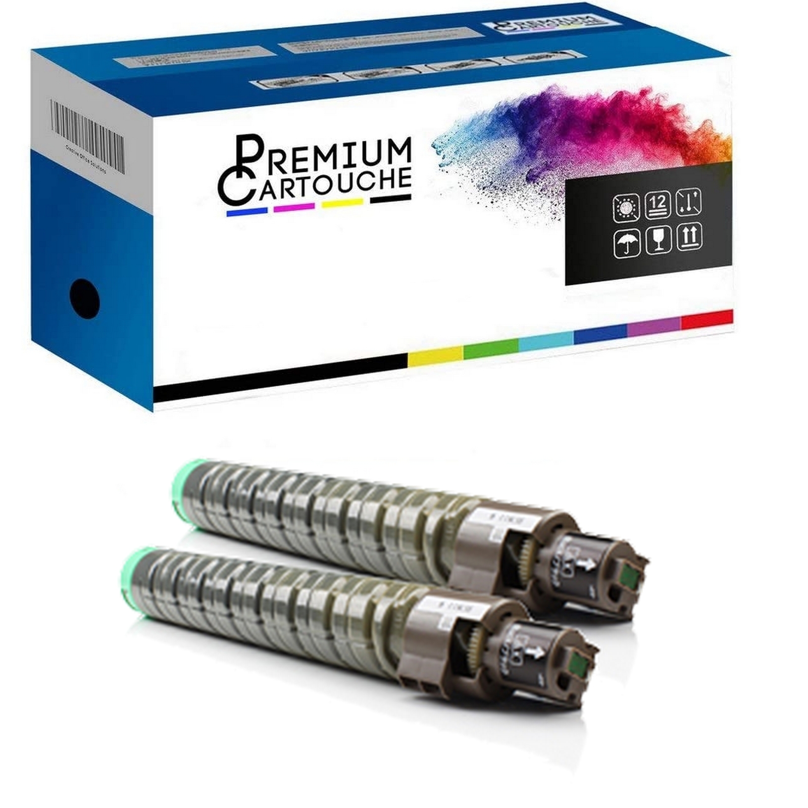 Toner x2 PREMIUM CARTOUCHE anti-gaspillage 821185 Noir Co pour gros volumes d'impression