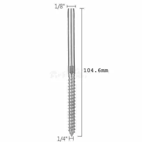 40X Stainless Steel DIY Balustrade Kit Wire Rope Terminal Lag Swage Fittings 316 - Picture 4 of 12
