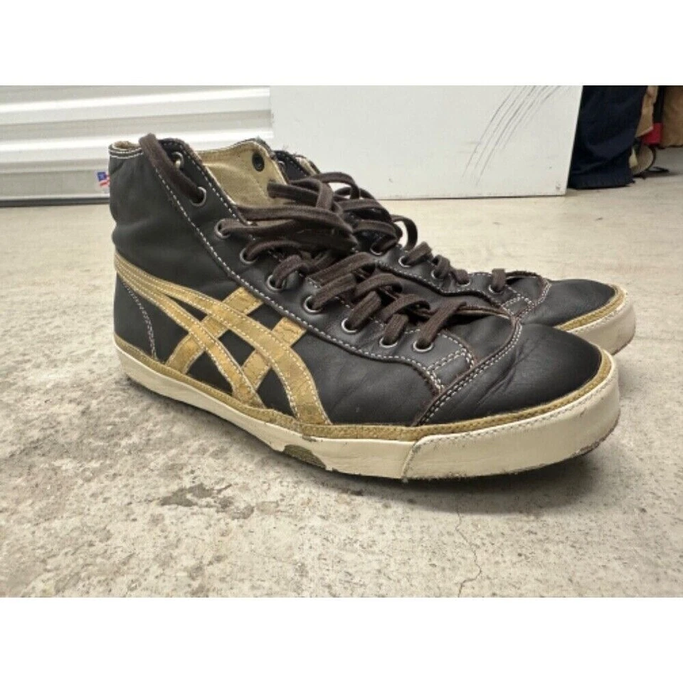 Onitsuka Kobe Tiger High Top Shoes Sneakers Brown Leather Casual US 8 HL726 - Image 2 of 4