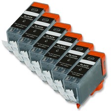 6 BLACK Ink Replacement w/ Chip for PGI-225 Canon MG5220 MG5320 MG6120 MG6220