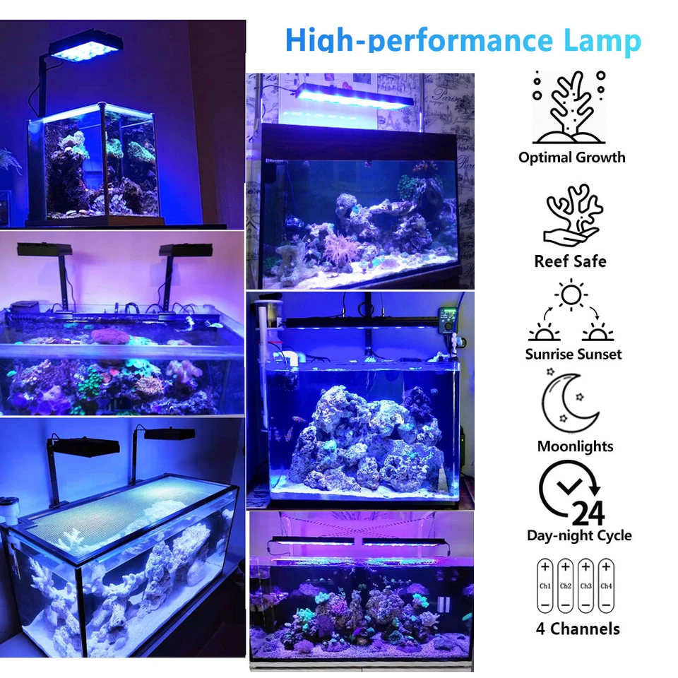 60 90 120cm Full Spectrum Aquarium LED Light Lighting Aqua Marine Fish Tank Lamp - Image 2 of 4