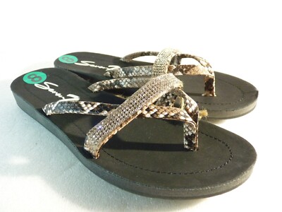 Seven7 Women shoes sandals Animal Print Slide Flip Flop Wedge