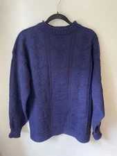 Drakes London 100% Lambs Wool Sweater Nautical