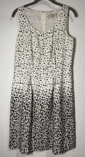 Women’s Ann Taylor LOFT, Sleeveless, Black & White Print Dress Size 8