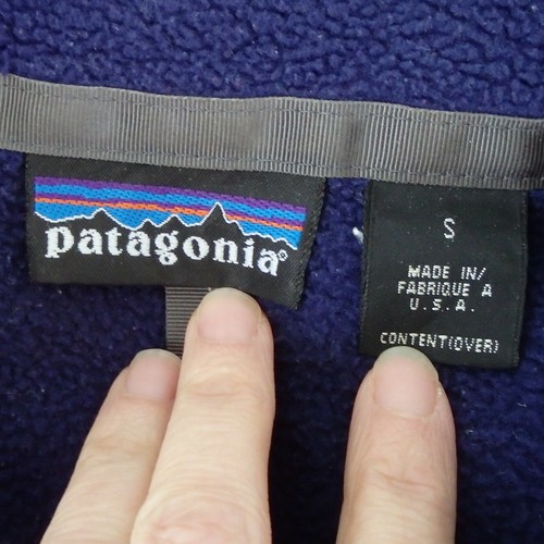 Chaqueta retro vintage de vellón Patagonia para hombre pequeña cremallera completa azul marino hecha en EE. UU. - Imagen 5 de 6