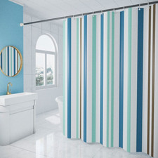 Striped Shower Curtain with Hooks Waterproof Thicken Home Hotel Bathroom Curtain
