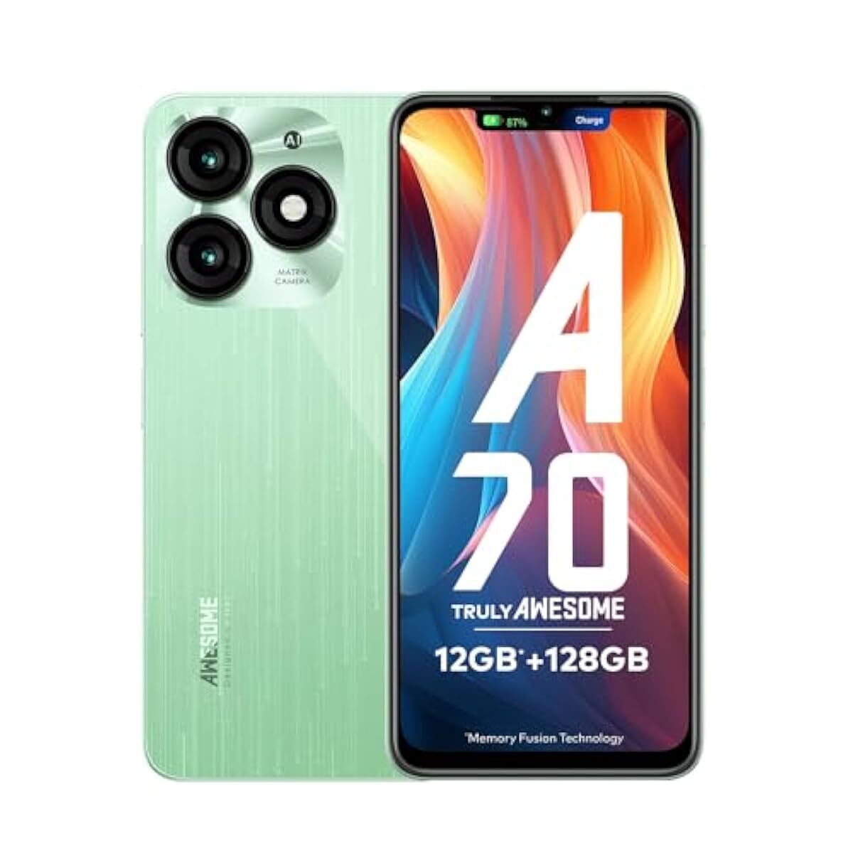 itel A70 (4GB RAM, 128GB ROM) upto 12GB RAM with Memory Fusion
