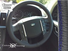 Coprivolante In Pelle Blu Reale Doppio Per Land Rover Freelander MK1